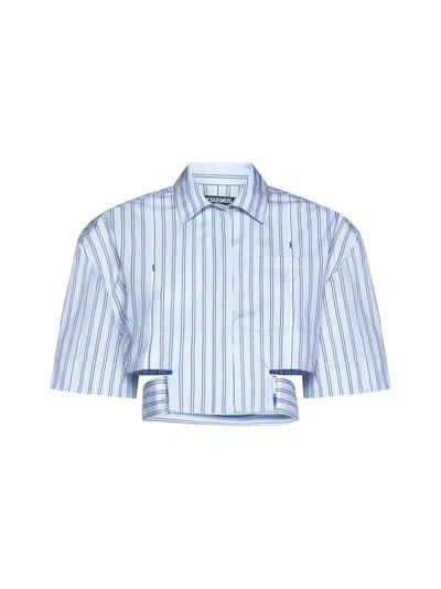 Jacquemus Shirt In Print Blue Stripe
