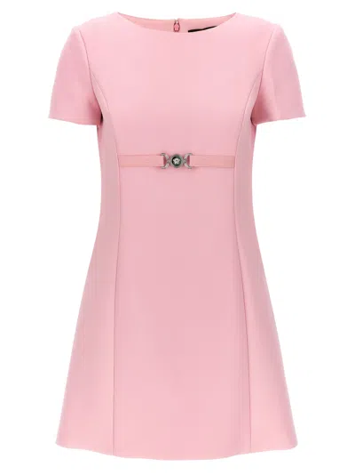 Versace Embellished Crepe Mini Dress In Pink