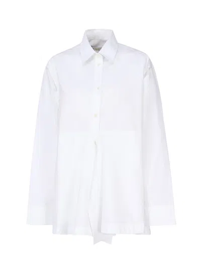 Jw Anderson J.w. Anderson Draped Shirt With Peplum In White