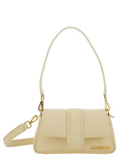 Jacquemus 'le Petit Bambimou' Ivory Shoulder Bag With Logo Detail In Padded Leather Woman In White