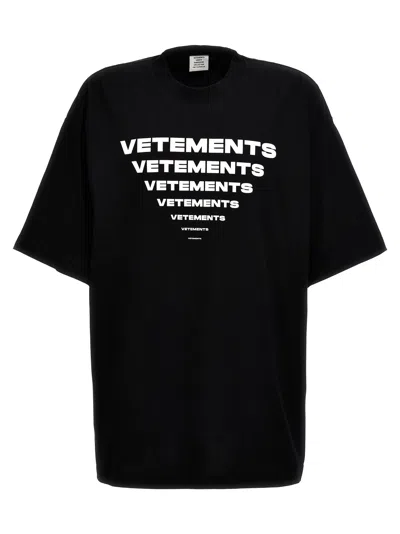 Vetements Pyramid Logo T-shirt In White/black