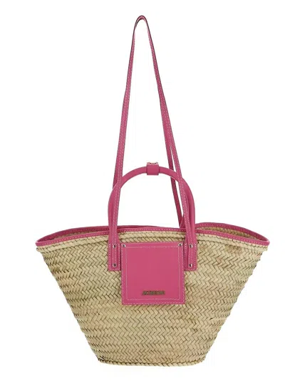 Jacquemus Le Panier Soli Beach Basket Bag In Neon Pink