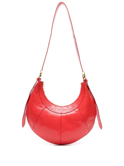 Marine Serre Eclips Leather Crossbody Bag In Red