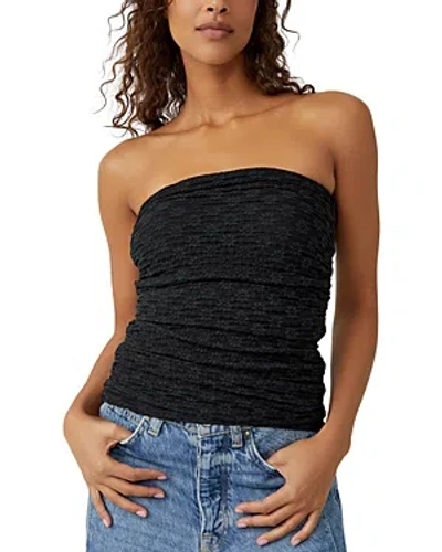 Free People Ona Ruched Convertible Miniskirt In Black