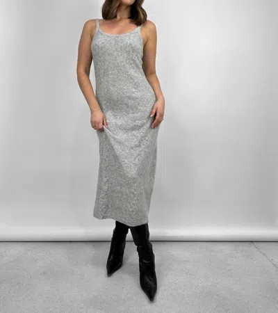 Et Clet A-line Cable Knit Midi Dress In Grey In Beige