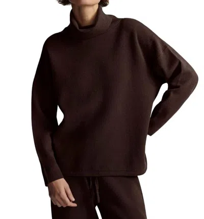 Varley Cavendish Rollneck Knit Sweatshirt In Coffee Bean In Black