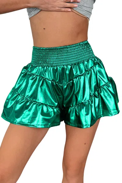 Fantastic Fawn Queen Shorts In Green In Blue