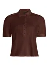 Rag & Bone Mixed Media Rib Polo In Chocolate