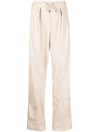 Isabel Marant High-waist Drawstring Trousers In Beige