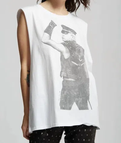 Recycled Karma Mark Weiss X Rkb Rob Halford Photo Muscle Tee In White In Silver
