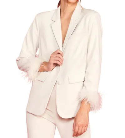 Skies Are Blue Lou Feather Blazer In Cream In Beige