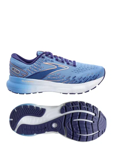 Brooks Women's Glycerin 20 Running Shoes - B/medium Width In Blissful Blue/peach/white