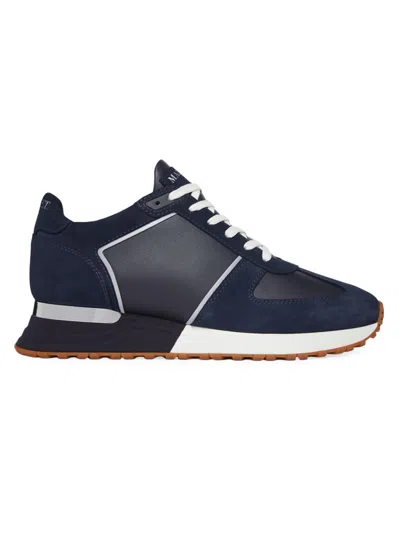 Mallet Men's New North Leather Trainers In Navy