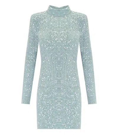 Elisabetta Franchi Acqua Dress With Sequins In Green