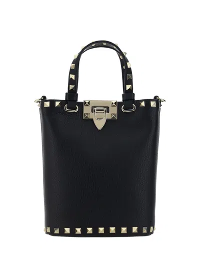 Valentino Garavani Rockstud Handbag In Nero