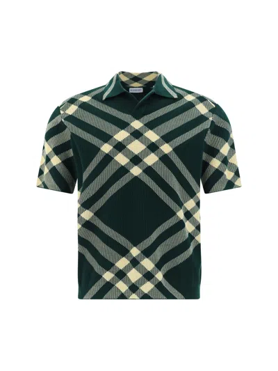 Burberry Vintage Check Ribbed Short Sleeved Polo Shirt In Daffodil Ip Check