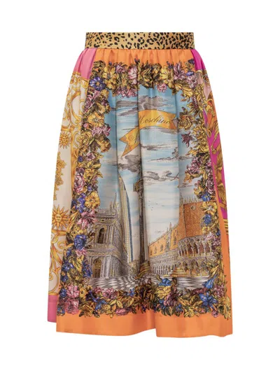 Moschino Foulard Skirt In Multicolour