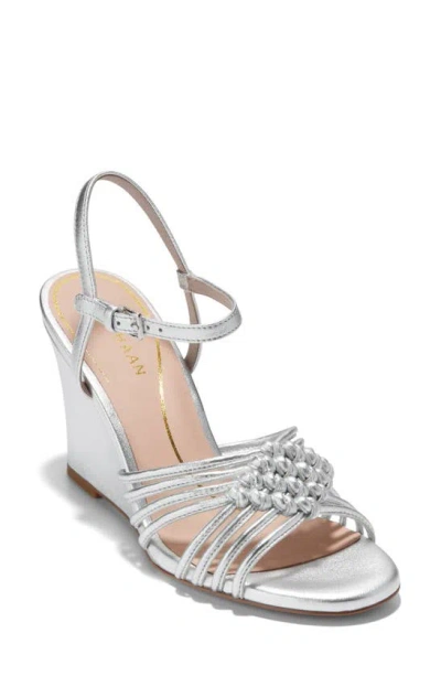 Cole Haan Jitney Knot Wedge Sandals In Silver