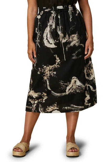 Marina Rinaldi Women's Plus Manuele Cotton Poplin Midi-skirt In Black