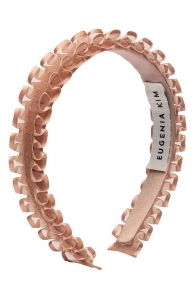 Eugenia Kim Rafaela Pleated Blush Headband In Camel