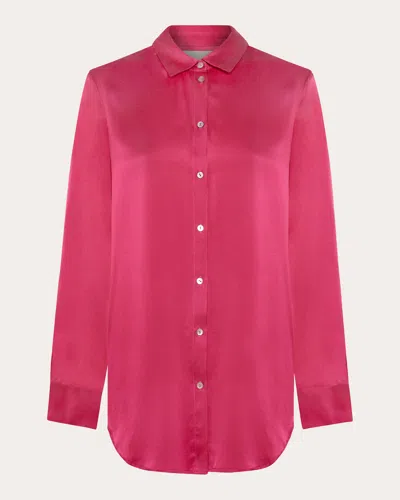 Asceno Silk London Pyjama Shirt In Pink