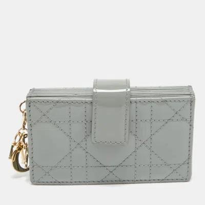 Pre-owned Dior 5 Gusset Card Holder In Grey