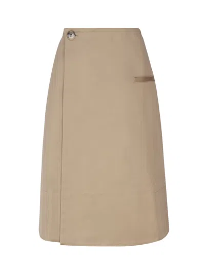 Jw Anderson High-waisted Flared Skirt In Beige