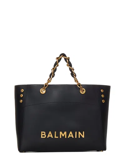 Balmain Black 1945 Smooth Tote Bag