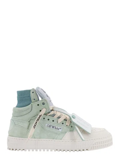 Off-white Suede Trainers With Iconic Zip Tie In Blue