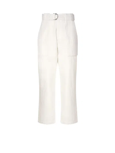 Jw Anderson J.w. Anderson Cotton Trousers With Belt In White