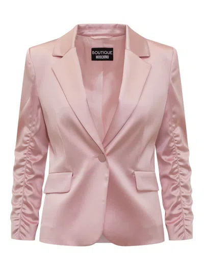 Boutique Moschino Cropped Blazer In Pink