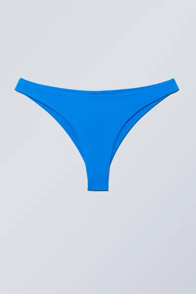 Weekday Polyamide Blend Brazilian Bikini Thong In Blue - Mblue