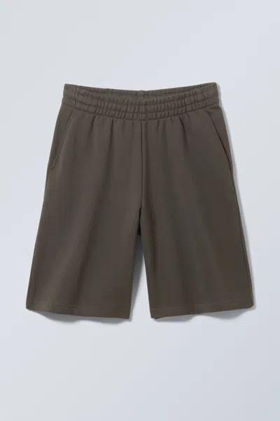 Weekday Loose Fit Terry Sweat-shorts In Brown
