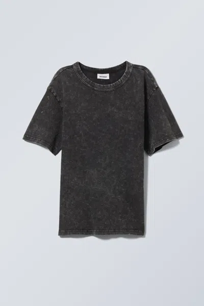 Weekday Washed Boxy T-shirt In Black