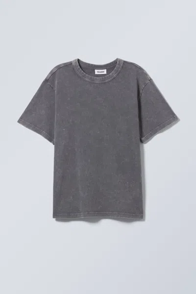 Weekday Washed Boxy T-shirt In Grey