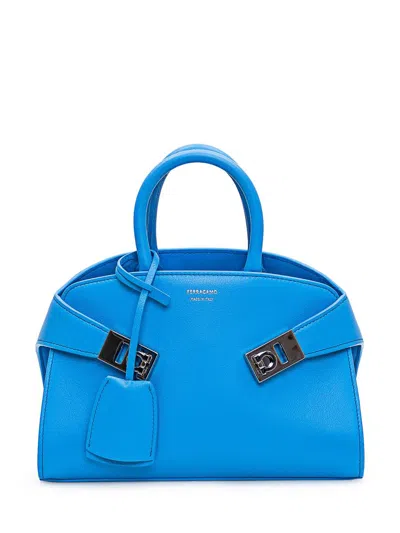 Ferragamo Woman Hug Mini Bag In Light Blue