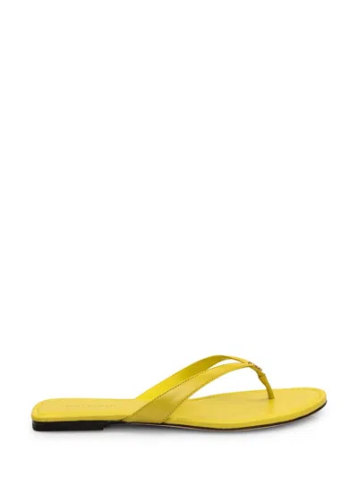Tory Burch Capri Logo Plaque Thong Sandals In Yellow