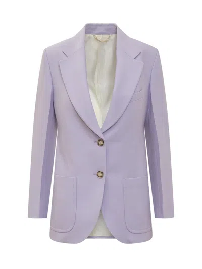 Victoria Beckham Single-breasted Woven Blazer In Lilac