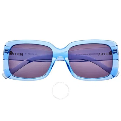 Bertha Ladies Purple Rectangular Sunglasses Brsbr052c6 In Blue