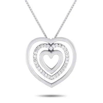 Chimento 18k White Gold 0.40ct Diamond Heart Necklace Ch01 032524 In Multi-color