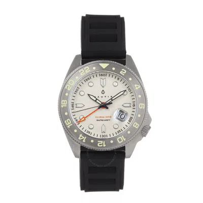 Nautis Global Dive White Dial Men's Watch 18093r-e In Black / Silver / White