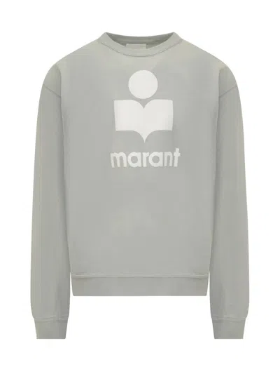Isabel Marant Logo Flocked Crewneck Sweatshirt In Blue