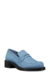 Stuart Weitzman Palmer Sleek Loafer Flats & Loafers In Blue Steel