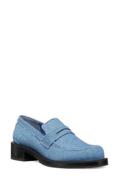 Stuart Weitzman Palmer Sleek Loafer Flats & Loafers In Blue Steel