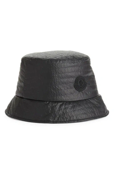 Moncler Logo-print Padded Bucket Hat In 999 Black