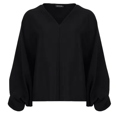 Nocturne Batwing Sleeve Oversized Top In Black