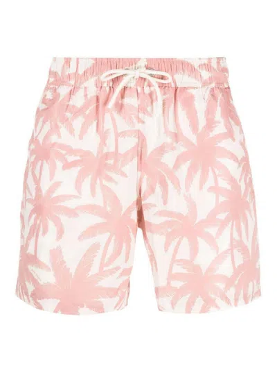 Palm Angels Palm Tree-print Swimming Shorts In Pink & Purple