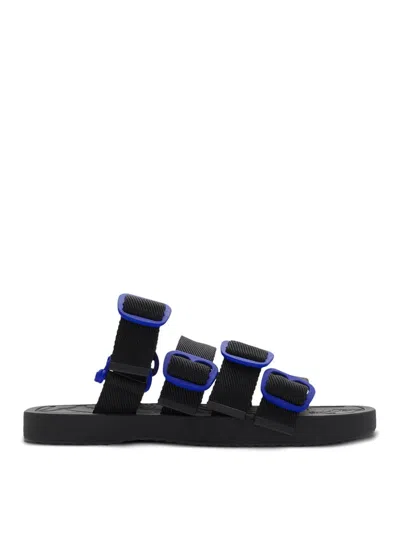 Burberry Nylon Strap Sandals In Black