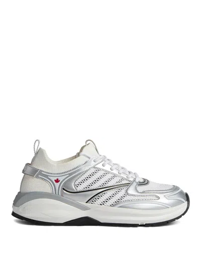 Dsquared2 Dash Panelled Mesh Sneakers In Weiss
