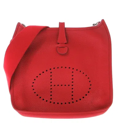 Hermes Hermès Evelyne Red Leather Shoulder Bag ()